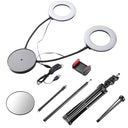 Yescom 7" Dual Ring Light RGB Selfie Mirror Phone Holder Remote