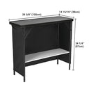 Yescom Folding Portable Bar Table with Storage Shelf