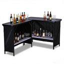 Yescom Folding Portable Bar Table with Storage Shelf