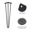 Yescom Hairpin Legs Metal 28 Inch w/ Feet Set of 4, Black