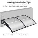 Yescom Door & Window Poly Awning Canopy 80"x40"