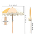 LAGarden Patio Outdoor Market Fringe Umbrella Tilt Palm Springs