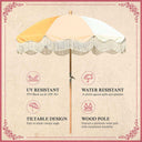 LAGarden Patio Outdoor Market Fringe Umbrella Tilt Palm Springs