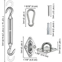 Yescom Triangle Sun Shade Sail Hardware Kit Stainless Steel, 6