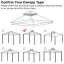 Yescom 12' x 12'(11.4x11.4ft) Brown Gazebo Replacement Canopy Dual-Tier