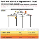 Yescom 10' x 10' Waterproof Gazebo Canopy Replacement Top 2-Tier