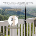 Yescom Pool Patio Umbrella Clamp 1 1/2" Holds Pole D7/8" to D1 1/4"