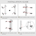 Yescom Umbrella Holder for Deck Railing/Post - Pole D1 9/16"