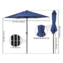 Yescom 7.5ft Patio Umbrella Crank and Tilt 6-Rib