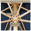 Yescom 13ft Wood Patio Umbrella with Base & Wheels
