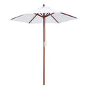 Yescom 7ft Patio Wood Market Umbrella 6-Rib for Golf Courses/Country Clubs