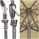 Yescom 9ft 8-Rib Patio Tilt Market Umbrella w/ 200gsm Canopy