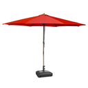 Yescom 13ft Wood Patio Umbrella with Base & Wheels