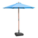 Yescom 9ft Wood Patio Umbrella with Base & Wheels