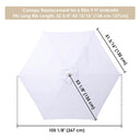 Yescom 9' 6-Rib Outdoor Patio Umbrella Replacement Canopy Multiple Colors