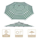 Yescom 10' Outdoor Patio Umbrella Replacement Canopy 3-Tiered 8-Rib