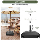 Yescom 13ft Wood Patio Umbrella with Base & Wheels