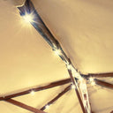 Yescom 8ft/9ft 8 ribs Wooden Patio Umbrella LED String Light Color Opt
