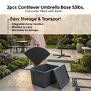 Yescom 2pcs Patio Offset Umbrella Bases Sector Stand 26.5Lb