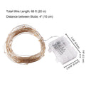 Yescom Copper String Light Christmas Lights Battery Powered 66ft