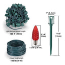Yescom 100ft Multicolor Outdoor C9 Christmas Light String for Pathway