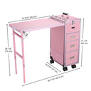 Byootique Makeup Artist Nail Tech Travel Case Workstation (Lefty & Righty) Pink