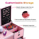 Byootique Makeup Artist Nail Tech Travel Case Workstation (Lefty & Righty) Pink