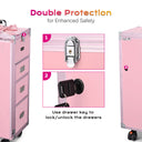 Byootique Makeup Artist Nail Tech Travel Case Workstation (Lefty & Righty) Pink