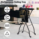 Yescom Black Foldable Trolley Tray Salon Spa Equipment