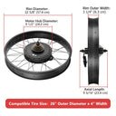 Yescom Bicycle Motor Kit Fat Bike Conversion Kit 1500W 48V 26"