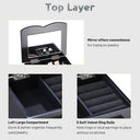 Yescom Jewelry Organizer Box with Mirror Ring Bracelet Necklace