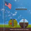 Yescom Aluminum Sectional Flagpole Kit with US Flag 20'