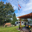 Yescom EZ GO Flag Pole with Light & Regal Eagle(20ft,25ft,30ft Options)