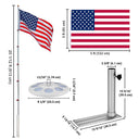 Yescom EZ GO Telescopic Flagpole with Light & Tire Mount