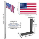 Yescom EZ GO Telescopic Flagpole with Light & Tire Mount