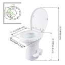 Yescom 20" RV Toilet with Elongated Bowl No Splash-Back