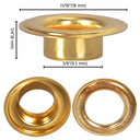 Yescom 1/4" 3/8" 1/2" #0 #2 #4 Grommet & Washer Brass/ Nickel