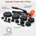 Yescom 15 Ton Hydraulic Hole Punch Heavy Duty Metal Hole Knockout 10-Die