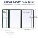 Yescom 30x Menu Covers Cafe Restaurant Green 8.5x14 & 4.25x14