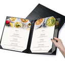 Yescom Personalized Menu Covers - 8.5x11 PU Leather Custom Printed & Color