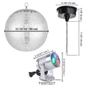 Yescom Shiny Disco Ball with Motor, RGB Light Event Party Decor