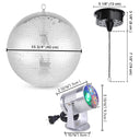 Yescom Shiny Disco Ball with Motor, RGB Light Event Party Decor