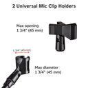 Yescom Microphone Boom Stand w/ 2 Mic Clips Adjustable Tripod