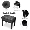 Yescom Piano Bench Leather Seat Adjustable-Height w/ Storage
