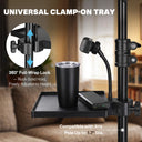 Yescom Flat Tray Holds 9/16" to 1 3/4" Poles with Phone Holder