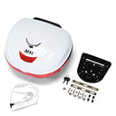 Yescom Motorcycle Trunk with Backrest Scooter Tour Pack White