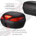 Yescom Motorcycle Trunk with Lights Quick Release Scooter Tour Pack