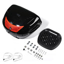 Yescom Motorcycle Trunk with Backrest Scooter Tour Pack Gloss Black