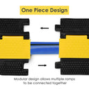 Yescom Cable Ramp Protector Rubber Cable Cover 1-Channel for 2" Cables