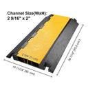 Yescom Cable Ramp Protector Rubber Cable Cover 3-Channel for 2" Cables